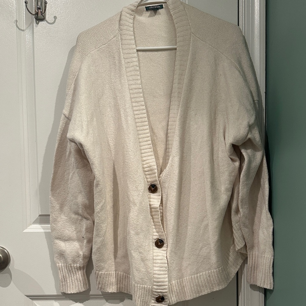 Wild Fable Cream Button-Up Cardigan